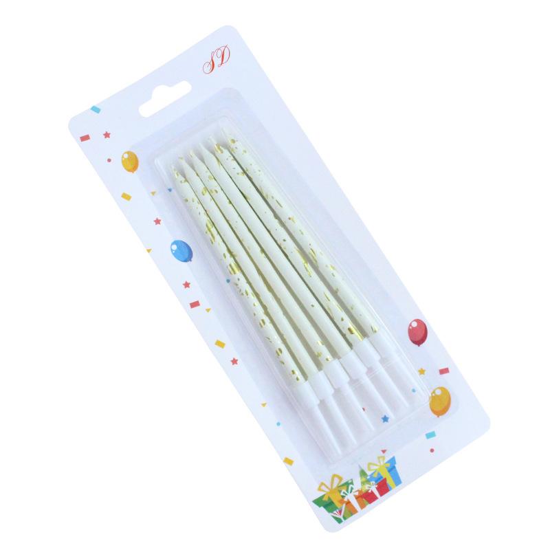 New 6-piece Suction Card Cake Candles Black Gold and Platinum Creative Romantic Party Decoration Birthday Pencil Candles