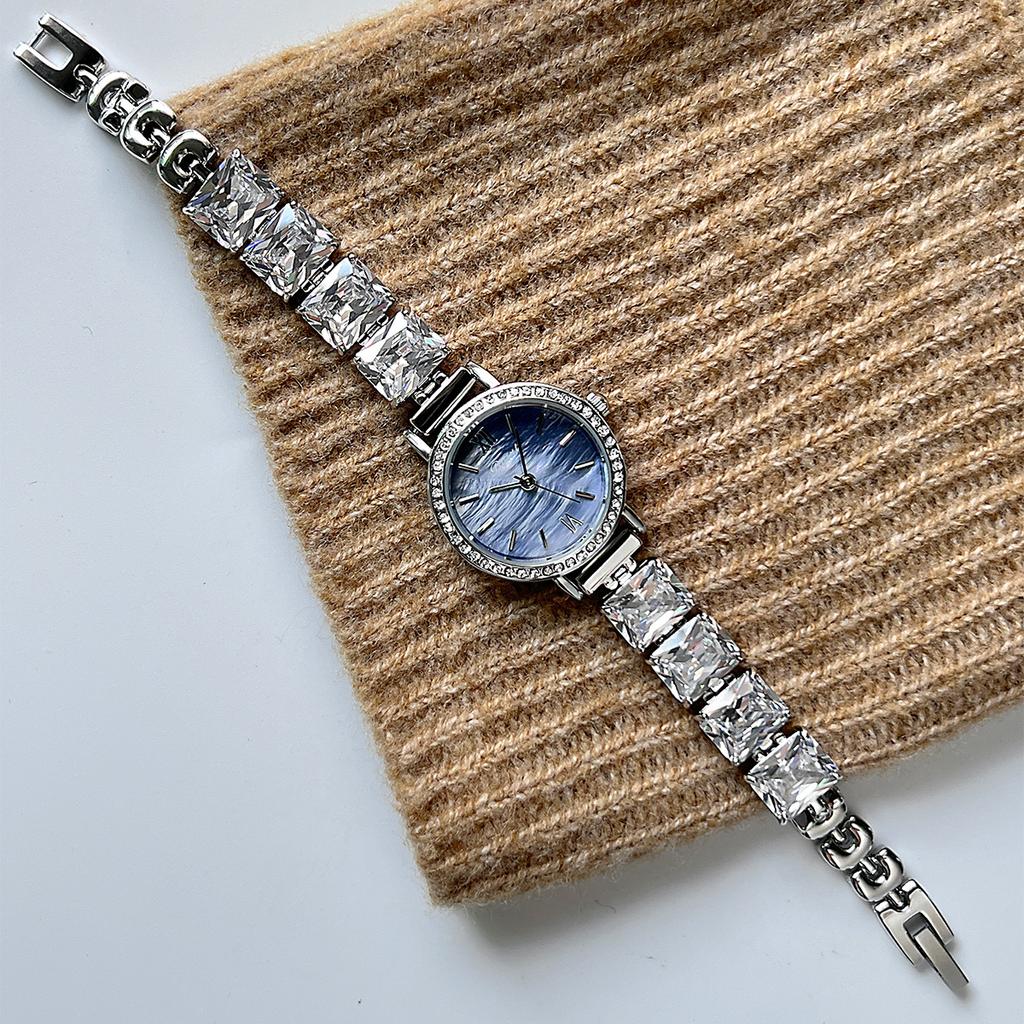 UTHAI CQ444 Trendige modische Beimu Damenuhr Zirkonia Armband Quarzuhr Leichte Luxusuhr Geschenkuhren für Frauen