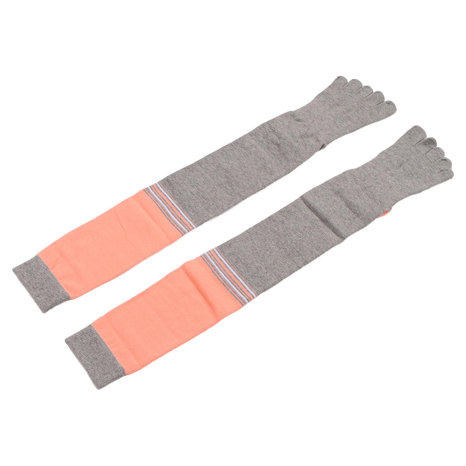 

Socks 5 Fingers Slip Resistant Cotton Sweat Absorption Fitted Wrap Women High Socks
