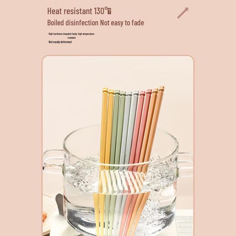 KOBACH Auspicious Rabbit Five-Color Alloy Chopsticks Set