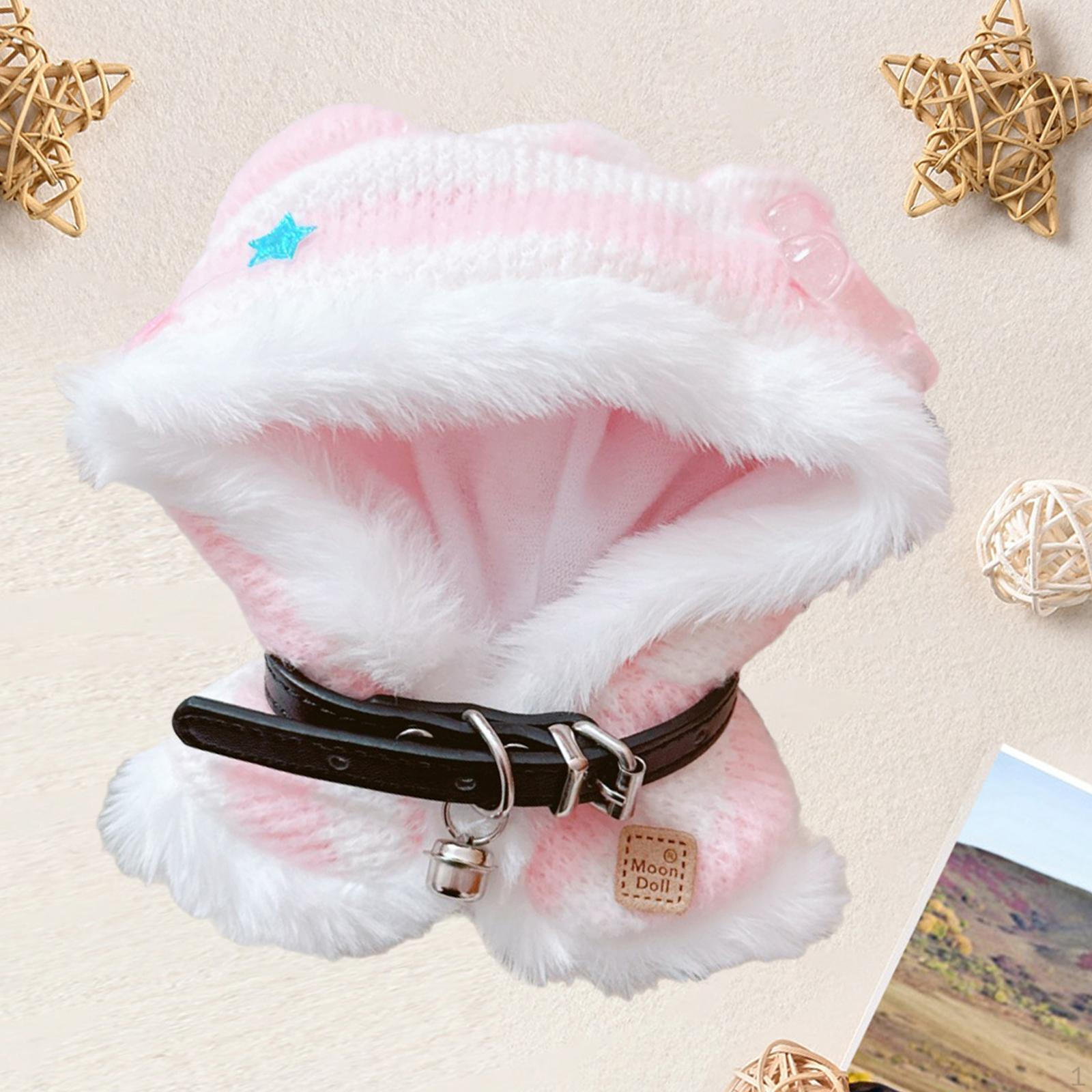 

Doll Clothes Plush Cape Cartoon Soft Shawl Clothing for 17cm Dolls pink рожевий