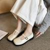 Soft Leather Version~ Square Head T-Buckle Retro Mary Jane Small Leather Shoes Versatile Loafer Shoes Commuter Flat Shoes Women