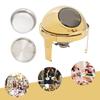 6.34Qt Round Chafing Dish Roll Top Chafing Dish Buffet Set with Thickened Fuel Frame Chafing Dishes Buffet Set(Round/Single Pan)