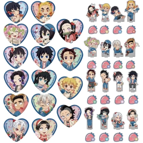 

HIWOWO Strawberry Festival 2025 Badge Acrylic Stand Set of 16 (2 Types) - Tanjiro Kamado, Nezuko Kamado, Inosuke Hashibira, Zenitsu Agatsuma, Doujinsh