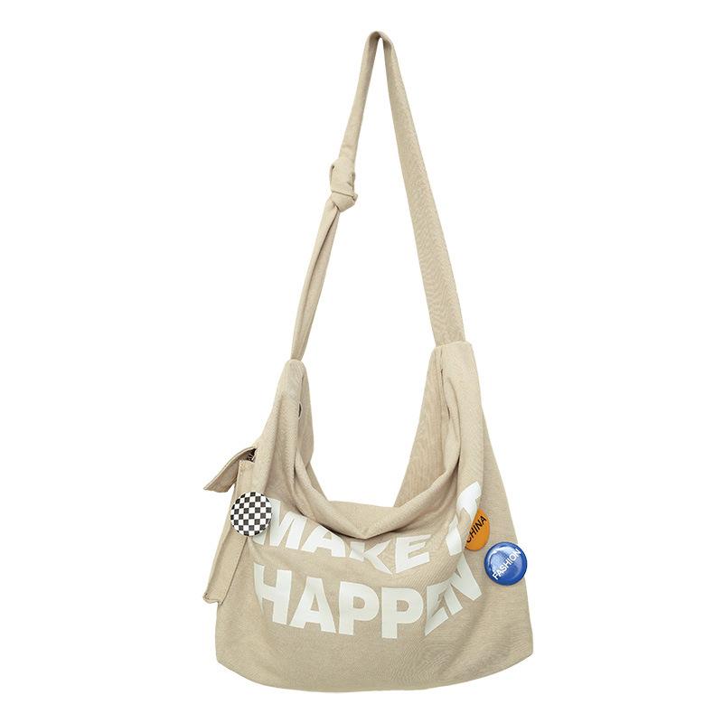 New student canvas bag going out shoulder bag tote bag large capacity daily commuting versatile