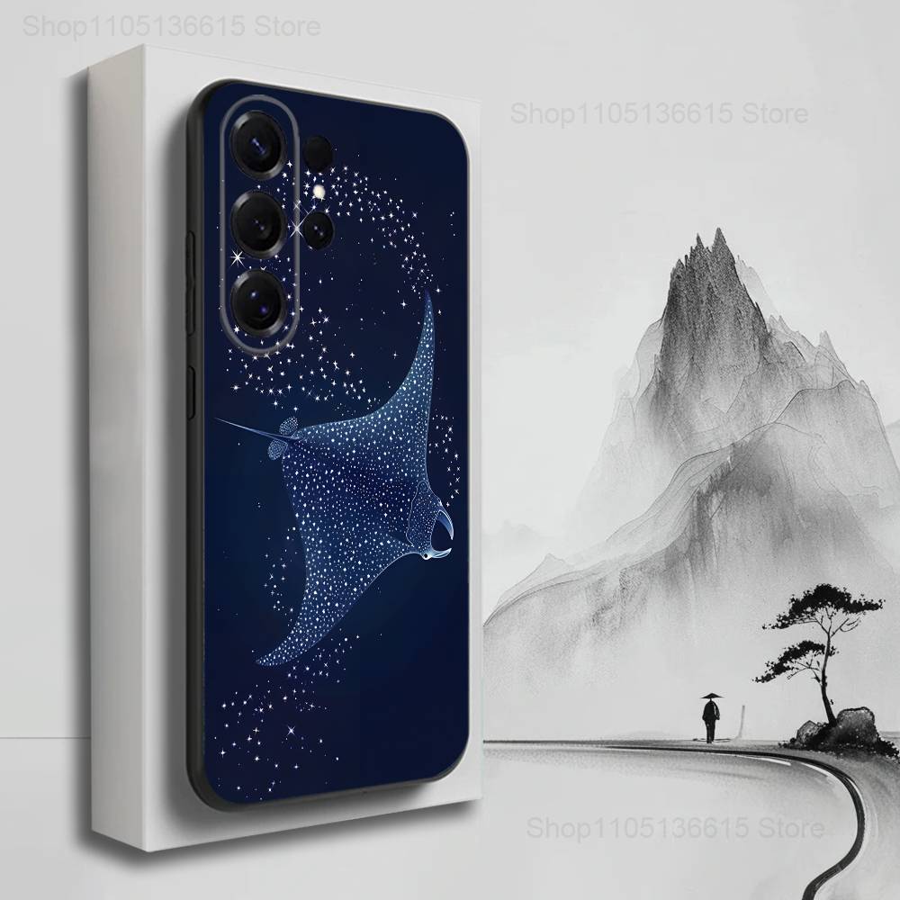 

Manta Ray Ocean Animal Case For Samsung S22,S25,S24,S23,Ultra,FE,S20,S10,Plus,S21,S9,Lite,Soft Silicone Black SamsungS24ULTRA