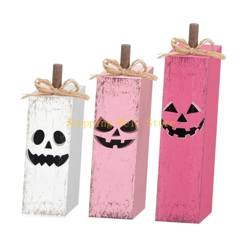 KX4B Wooden Specters Table Signs Pack Of 3 Halloween Seasonal Decors For Homes Party Displays