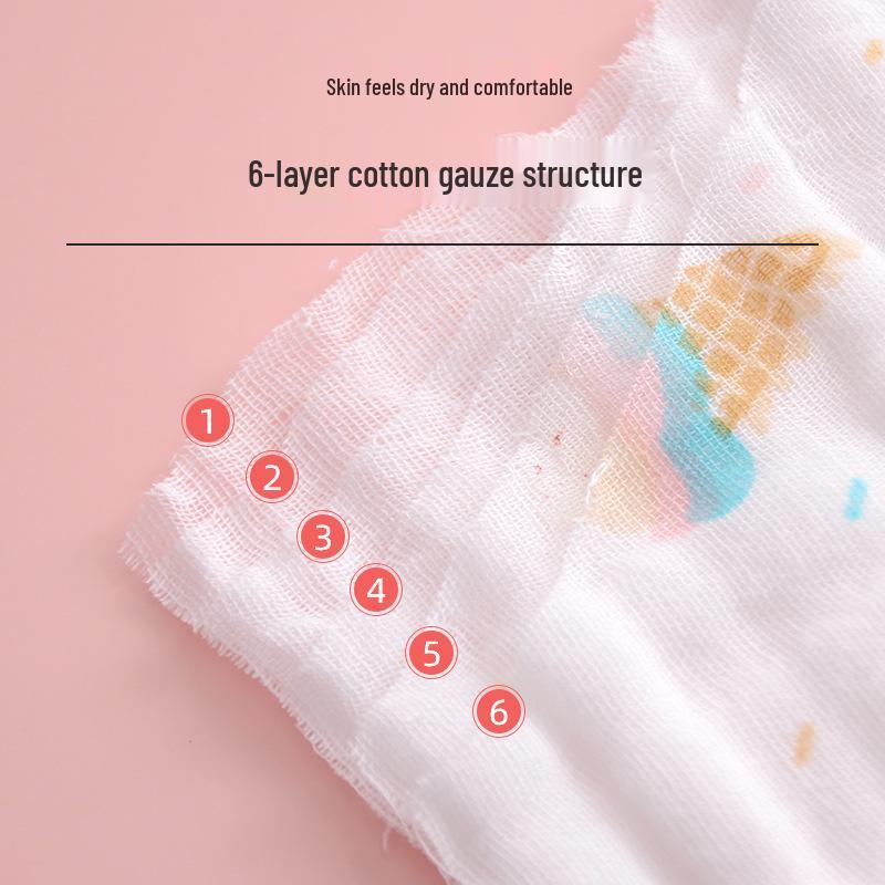 Pure Cotton Baby Bath Towel: Six-Layer Gauze Newborn Blanket & Swaddle