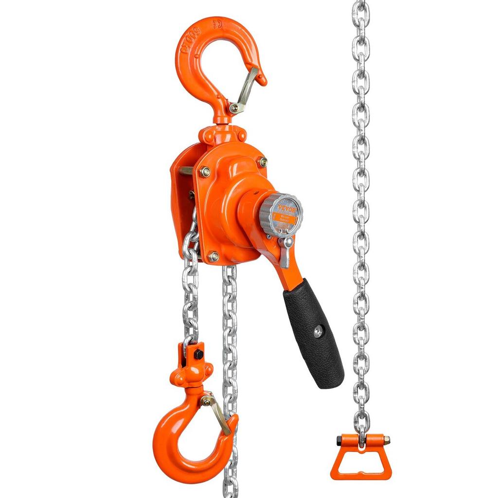 Manual Lever Chain Hoist, 1/2 Ton 1100 Lbs Capacity 10 FT Come Along, G80 Galvanized Carbon Steel with Weston Double-Pawl Brake, Auto Chain Leading &