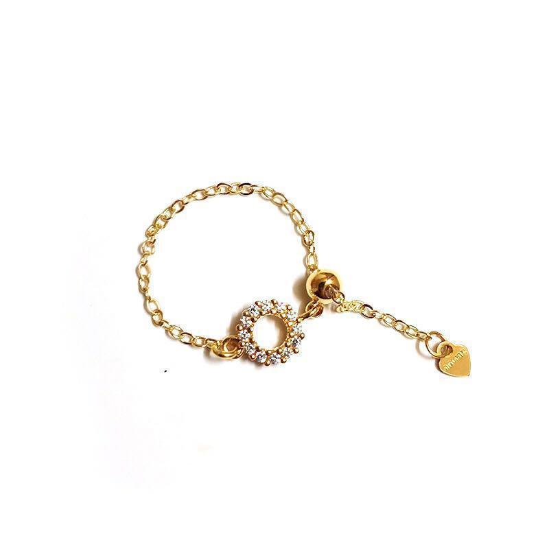 

Золотое бриллиантовое круглое мягкое цепочное выдвижное регулируемое женское кольцо элегантный темпераментный шарм легкая роскошная ювелирная бижутерия resizable