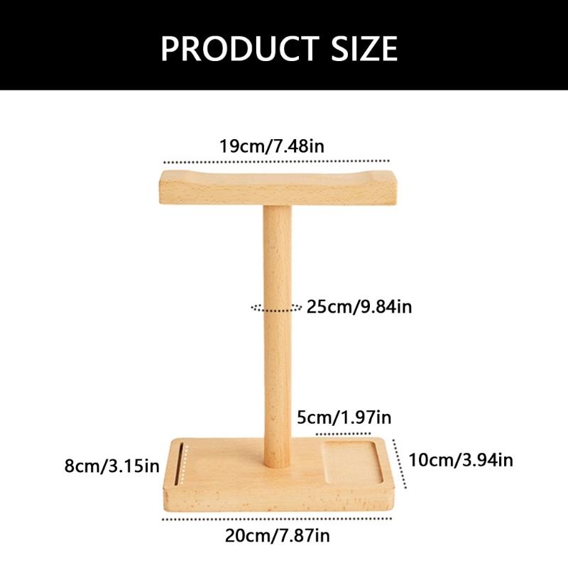 Walnut Headphone Stand Universal Desktop Holder for Gaming Headsets Solid Wood Craftsmanship with Storage Base
