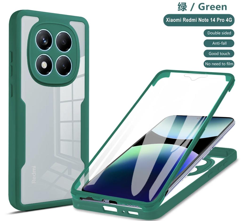 Front Back Double Protection Cover For Xiaomi Redmi Note 14 Pro Plus 11S 10S 9S 9A 9C 9T 13 Pro Plus 5G 4G Full Body Clear Case