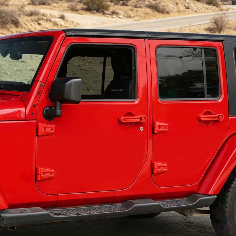  ABS Engine Hood Air Intake Decoration Door Handle Shell Cover Tailgate Glass Hinge Stickers For Jeep Wrangler JK 2007-2017 Interior Accessories