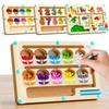Montessori Magnetic Color Sorting Games Maze Board Pen Moving Bead Games Wooden Control Sensory Play Educational Toys For Kids