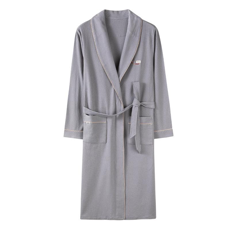 Reiner Baumwolle Paar Nachthemd Damen Herbst Große Größe Langärmlig Frühling und Herbst Herren Lockere Loungewear Hotel Bademantel Yukata
