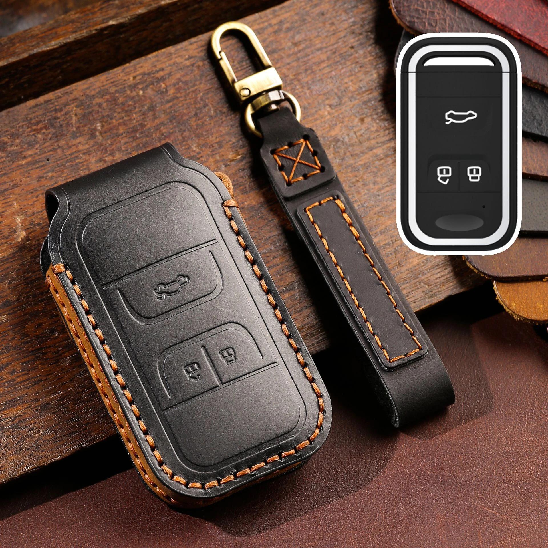 

Leather Car Key Case Cover for Chery Tiggo 3 5X 4 8 Glx 7 2019 2020 Arrizo for Cheri Tiggo 8 Car Accessories чёрный
