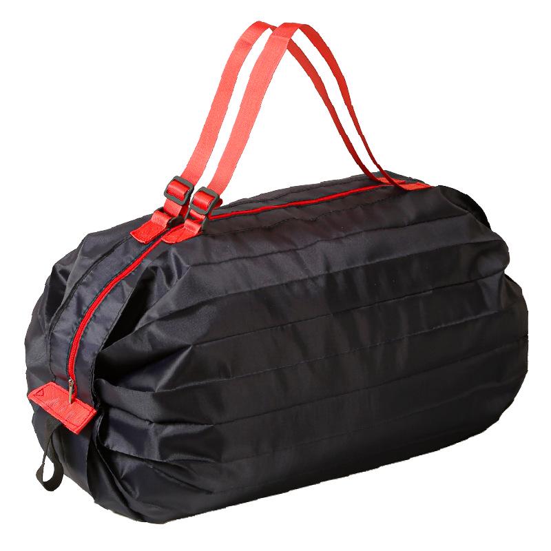 Large-Capacity Foldable Waterproof Shopping Bag with Zipper and Creative Print - Eco-Friendly Tote for Supermarket Storage