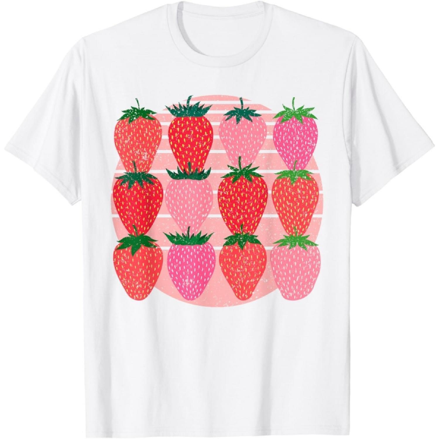 Retro Strawberry Boho Sweet Berry Cottagecore T-Shirt XXXXXL белый