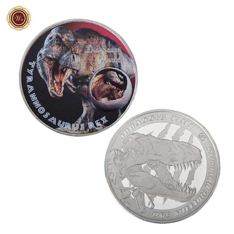 Dinosaur Collection Commemorative Metal Coins, Surrounding, Play with Commemorative Medals, Tourist Attraction Coins