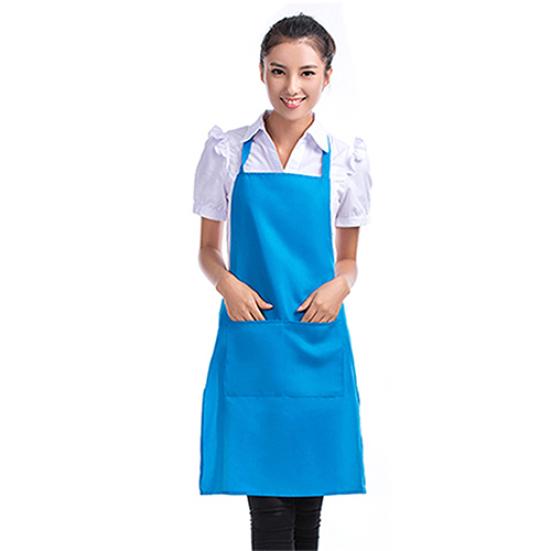 Unisex Enkel Pure Color Kjøkken Restaurant Bib Kokkeforkle med lomme