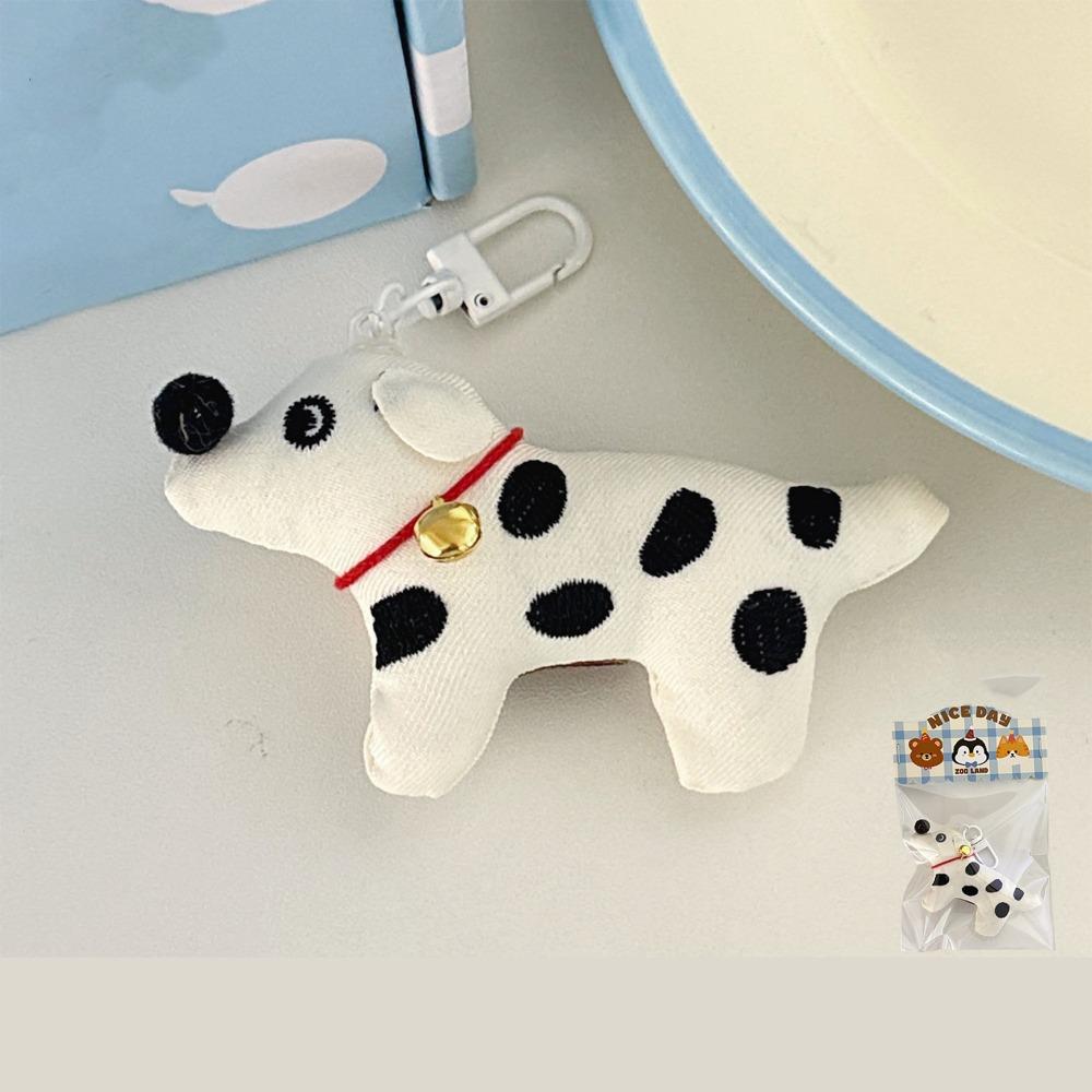 Bell Fabric Puppy Keychain Soft Bag Charm Fashione Cartoon Doll Keyring Hanging Ornaments