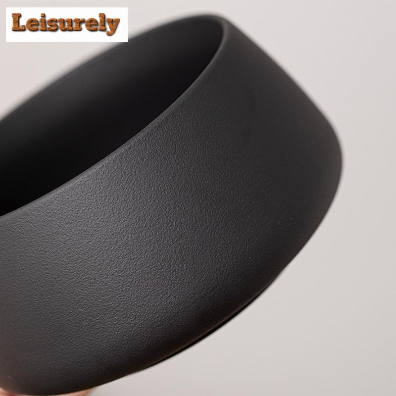 Zen Black Pottery Large Capacity Jianshui Tea Wash Bowl Tea Residue Bucket Tea Garbage Can Household Chaxi Equipment Decoration