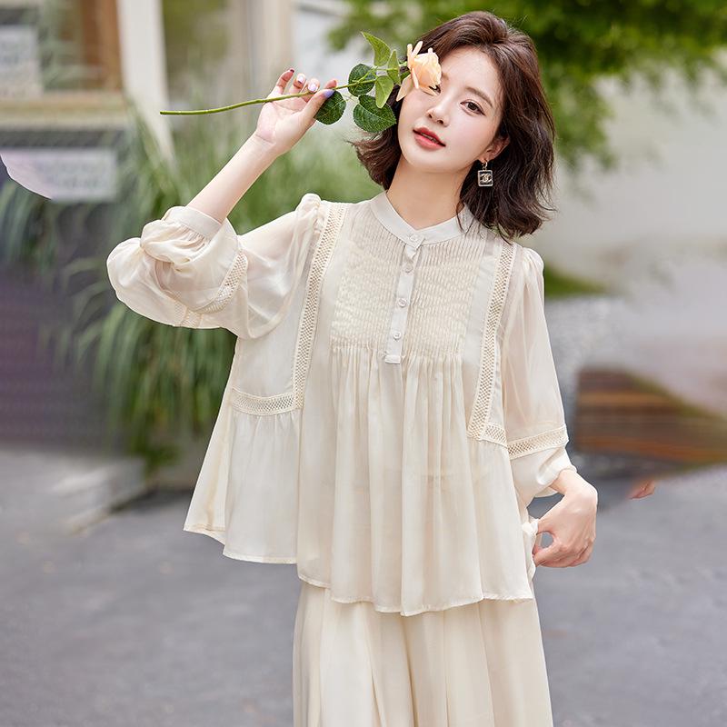 2025 Frühling/Sommer Mode-Set: Leichtes Sonnenshirt, Weitbeinige Hose & Camisole (3-teiliges Set SY2590)