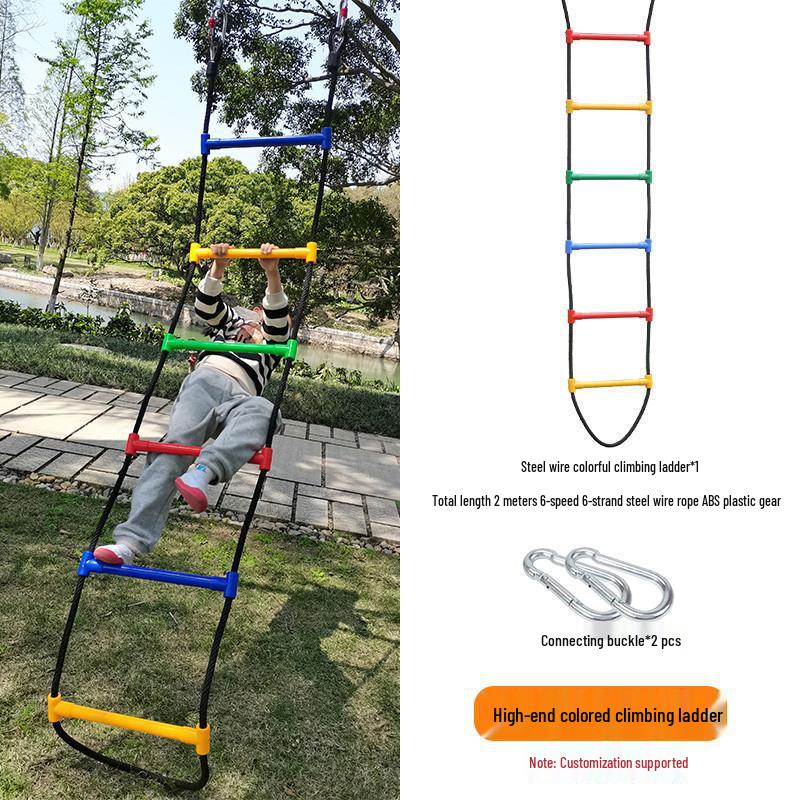 Outdoor Kids' Rope Ladder Swing for Sensory Integration and Climbing Activities