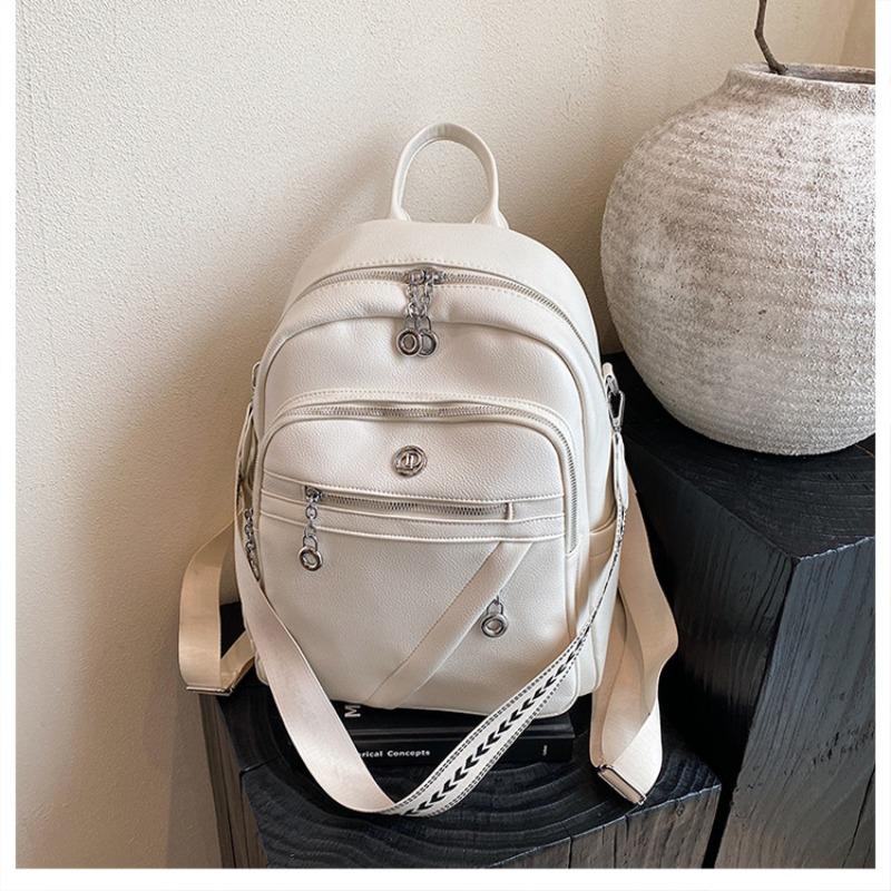 Backpack Women's Backpack Soft Leather New Casual Versatile Fashion Premium Large Capacity Commuter Shoulder Bag