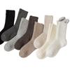 Lady Autumn Solid Color Simple Classic Thick Needle Wool Barrel Pile Socks