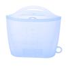 Silicone Microwave Bag 2000ml Leak Proof Reusable Food Storage Bag with Safety Handle Blue