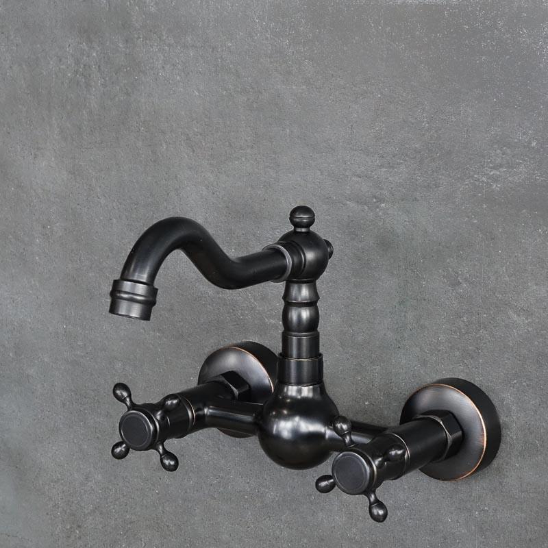 Black Wall-mounted Tap YORK 2 Low