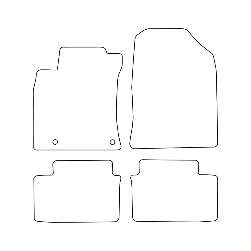 [BLM]KI032 Red - Set of Velour Floor Mats Suitable for Kia Ceed III 2018- - Red Trim