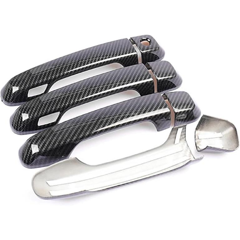 Exterior Parts Fit for Toyota 4Runner 4 Runner 2010 2022 Carbon Fiber Pattern Color Car Door Handle Cover Trim Sticker Accessory(No Smart Holes)