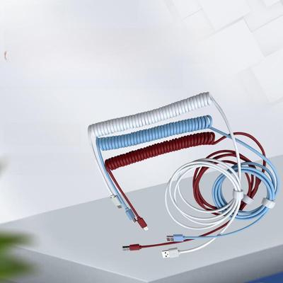 All-in-One Kundenspezifisches Spiralkabel für Tastatur mit USB-Feder und TPC-Datenkompatibilität