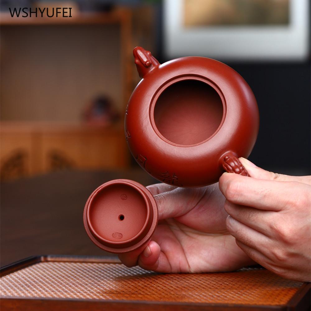 Yixing Original Mine Dahongpao Kartendeckel Lila Tontopf Longfeng Chengxiang Teekanne Kung Fu Teeset 220 ml Teekanne