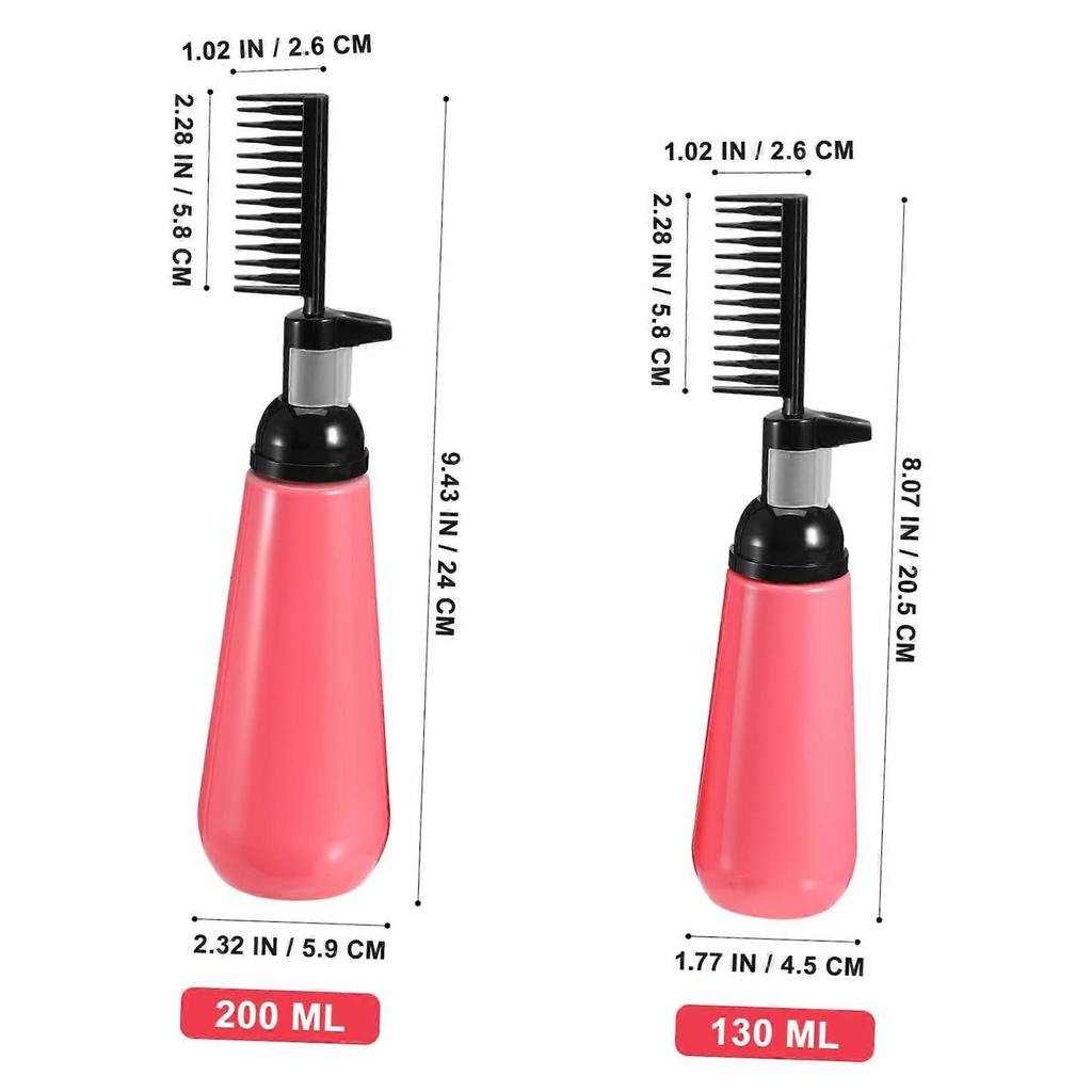 2pcs Hair Dye Applicator Bottle with Comb for Precise Root Coloring Salon and Home Use