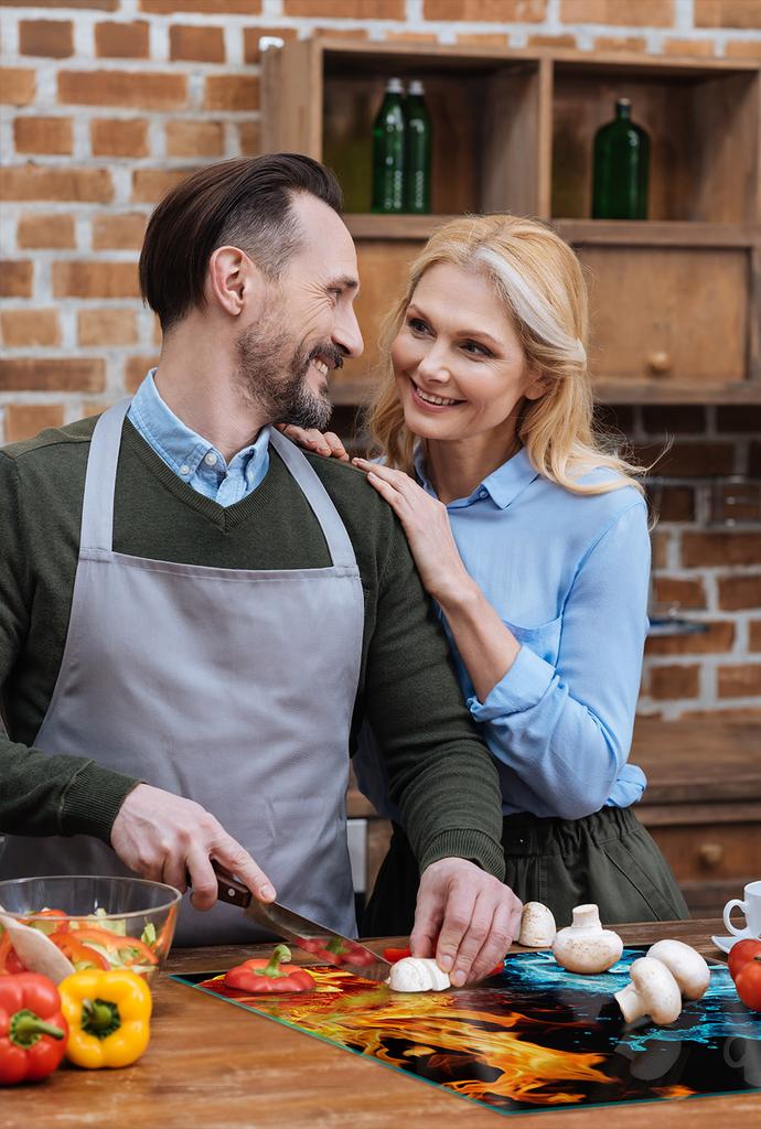 SZKLANA PŁYTA OCHRONNA NA KUCHENKĘ 50x52 OGIEŃ