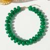 Vintage Bunte Perlenkette Harz Klobiger Acryl-Choker Bohemia Dopamin Statement Schlüsselbein-Kette Damen