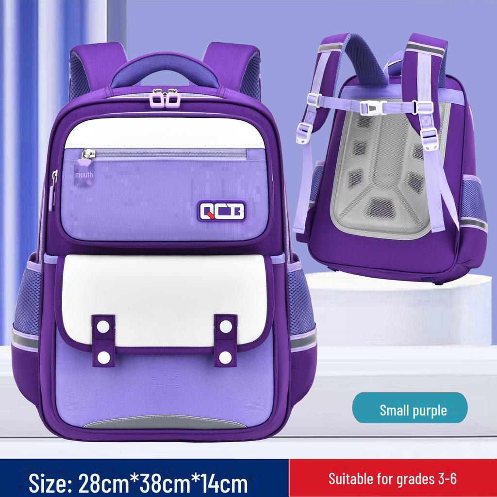 British Style Large-Capacity Backpack for Elementary Students 1-6, Light and Spine-Friendly Design