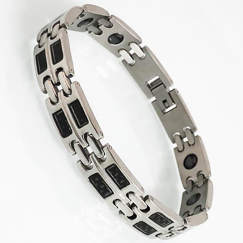 10MM Wide Chain Men's Bracelets Stainless Steel with Magnetic Hematite Stone Bracelet for Men Male Jewelry Healthy Care Bangles
