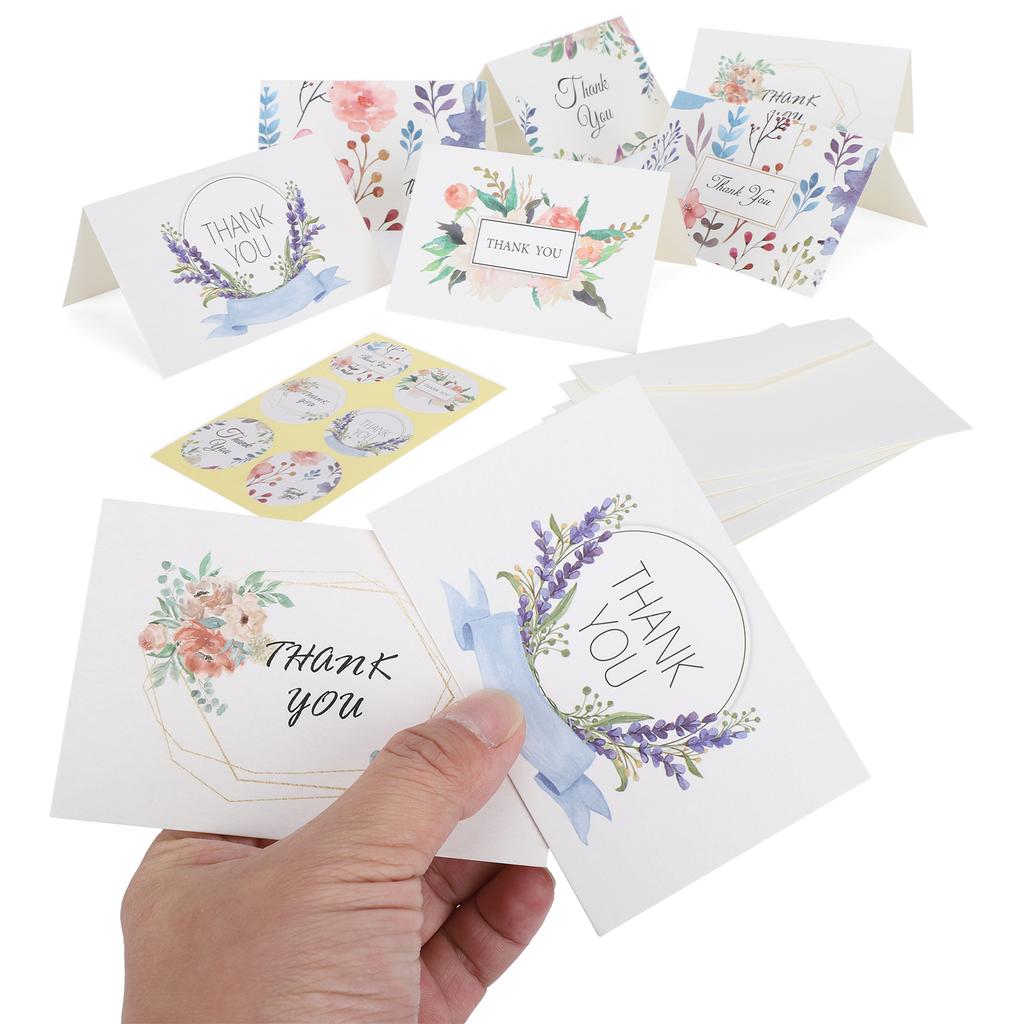 24 st Gratulationskort Tomt Presentpapper för Festivalpresent med Kuvert och KlistermärkeTack