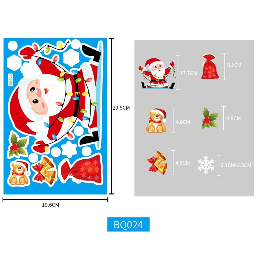 Christmas Electrostatic Stickers Snowflake Elk Set Door Window Glass Stickers