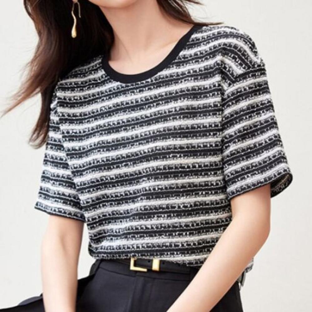 Navava Casual STriped Round Neck ShorT Sleeve T shirT nT1714