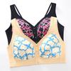 CINOON Women Plus Size Front Closure Wireless Bra Printed High Elastic Straps Breathable Brassiere L-6XL Push Up Sexy Lingerie