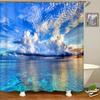 Nature Forest Landscape Shower Curtains Bathroom Curtain Frabic Waterproof Polyester Scenery Bath Curtain with Hooks