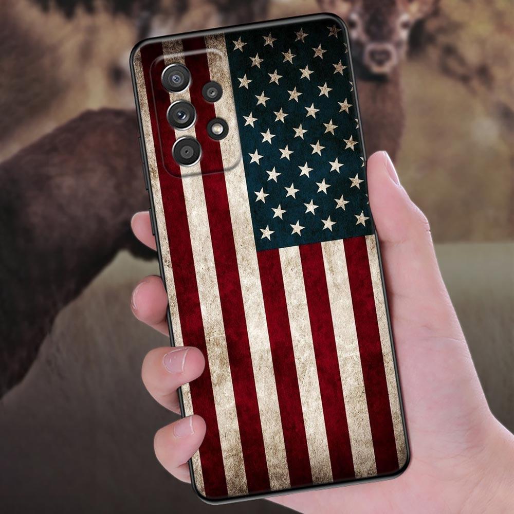 American USA Flag Star Phone Case For Samsung Galaxy A57 A56 A37 A55 A36 A26 A54 A52 A35 A34 A25 A17 A16 A15 A07 A06 Soft Cover
