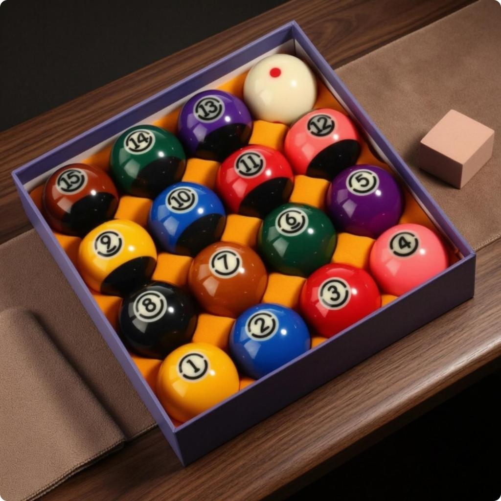 16 Pieces 16-Ball Pool Set Bright Colors Balls with Cue Ball Professional