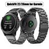 Quickfit Stainless Steel Watch Strap + Protection Case for Garmin Tactix 8 Instinct 3 Descent G2/G1