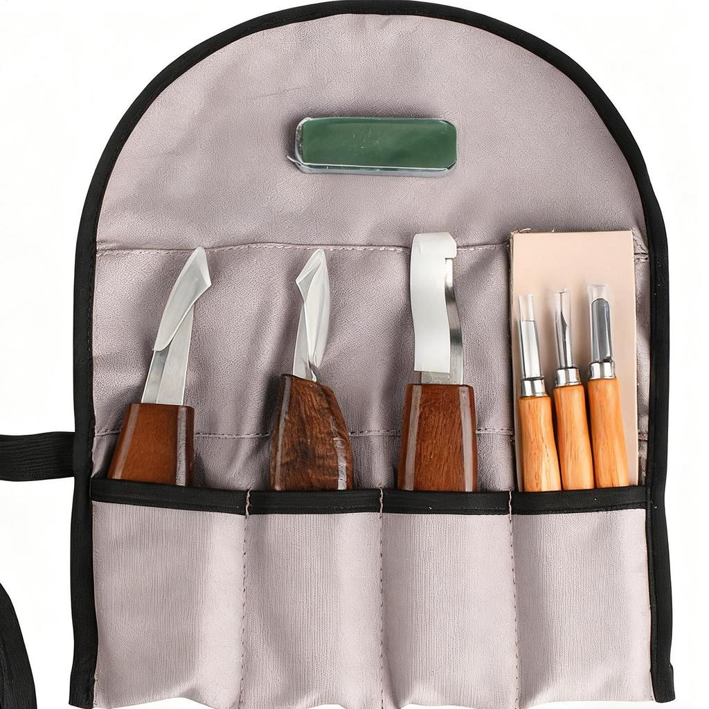 Wood Carving Tool Non Slip Handle Engraving Cutter 10 Pieces Kit Wood Carving Set With Storage Bag For DIY Lovers Beginners